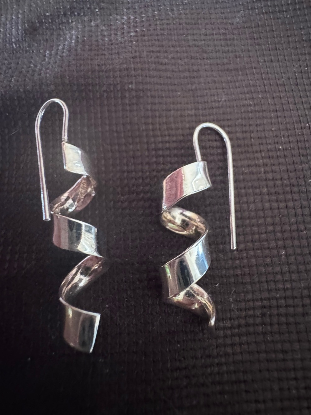 Sterling Silver Spiral Earrings - Picture 2 of 4
